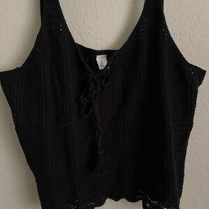 Old Navy Black Crochet Tank Top